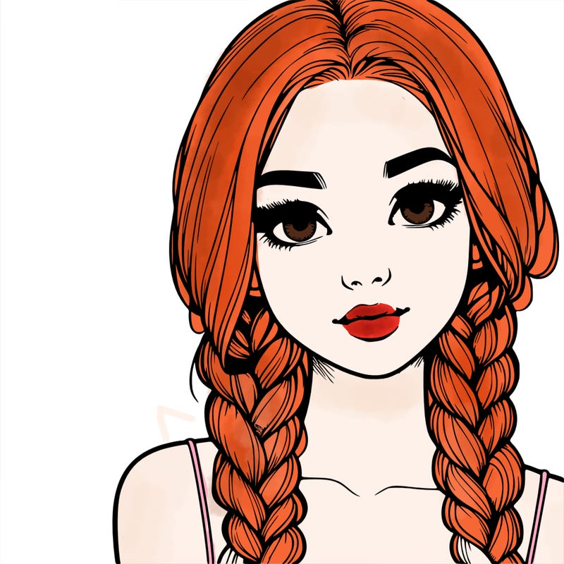 realistic girl with braids