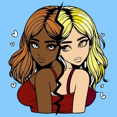 realistic girl split