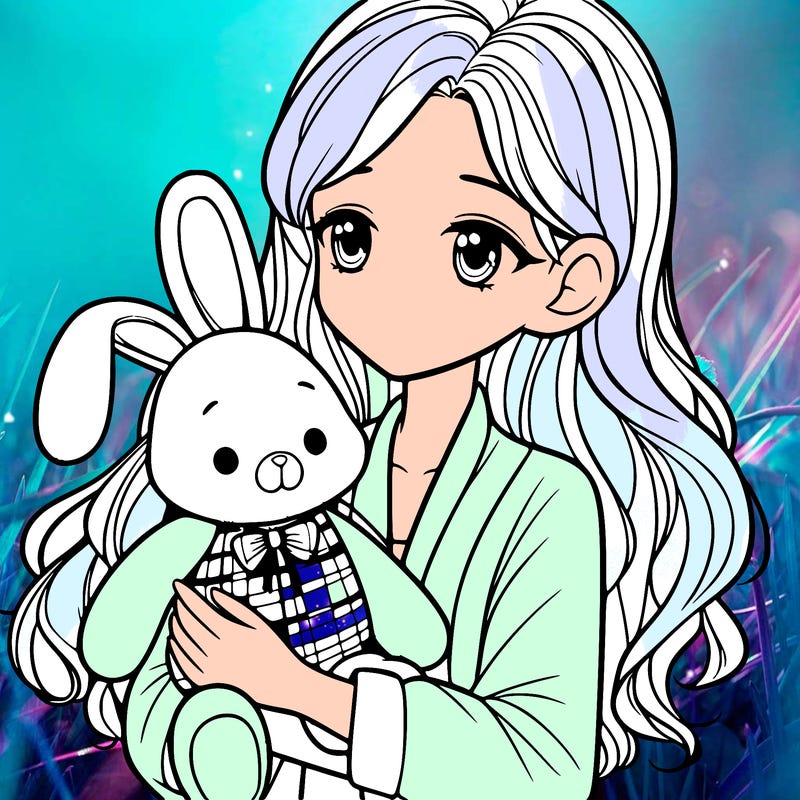 woman holding stuffed bunny