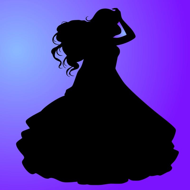 realistic woman with dress flowing in the wind