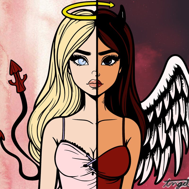 devil vs angel realistic girl