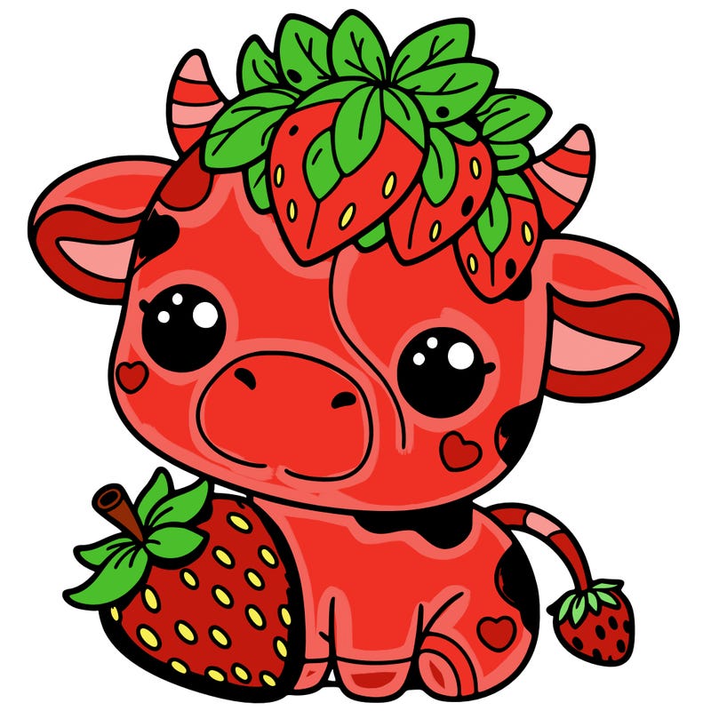 cute strawberry cow