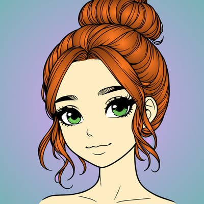 realistic pretty girl with hair in bun
