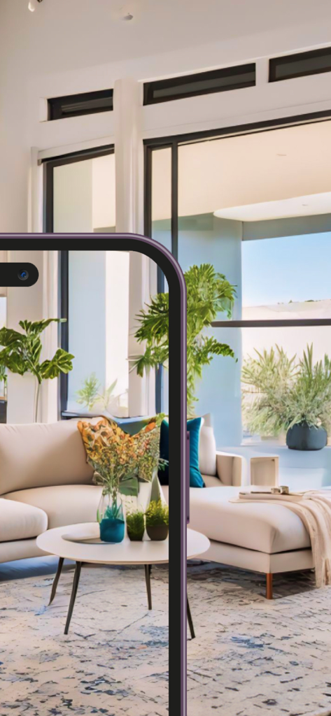 AI Interior Design Decor Home. - AI生成のモダンなリビングルーム、白いソファと自然光