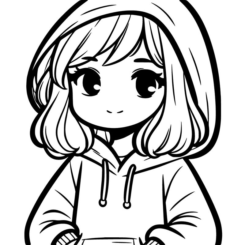 a girl with hoodie sleeves