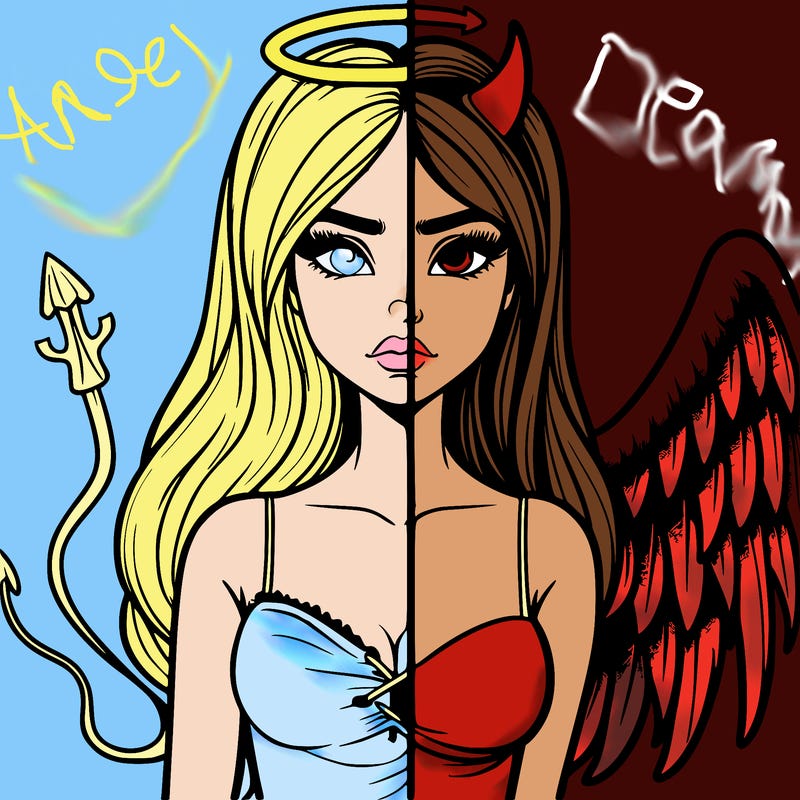 devil vs angel realistic girl