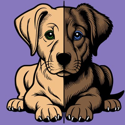 realistic dog split picture