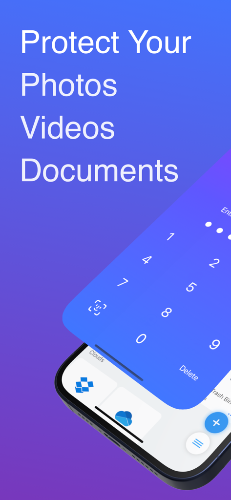 MaxVault - Photo & Video Vault - MaxVault lock screen interface for securing private photos and documents