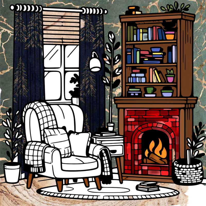 living room, cozy corner