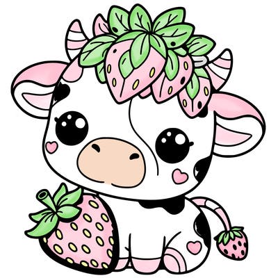 cute strawberry cow