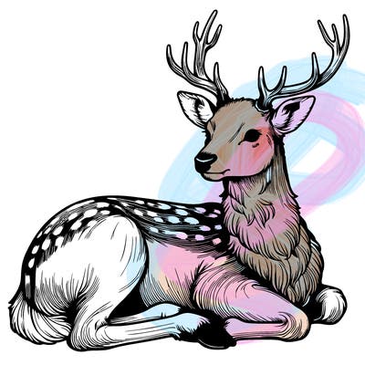 realistic deer with antlers