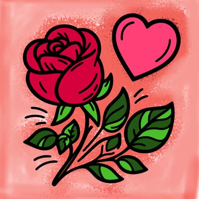 rose and heart