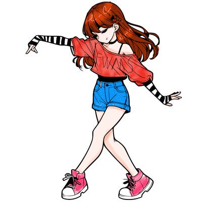 realistic girl danceing
