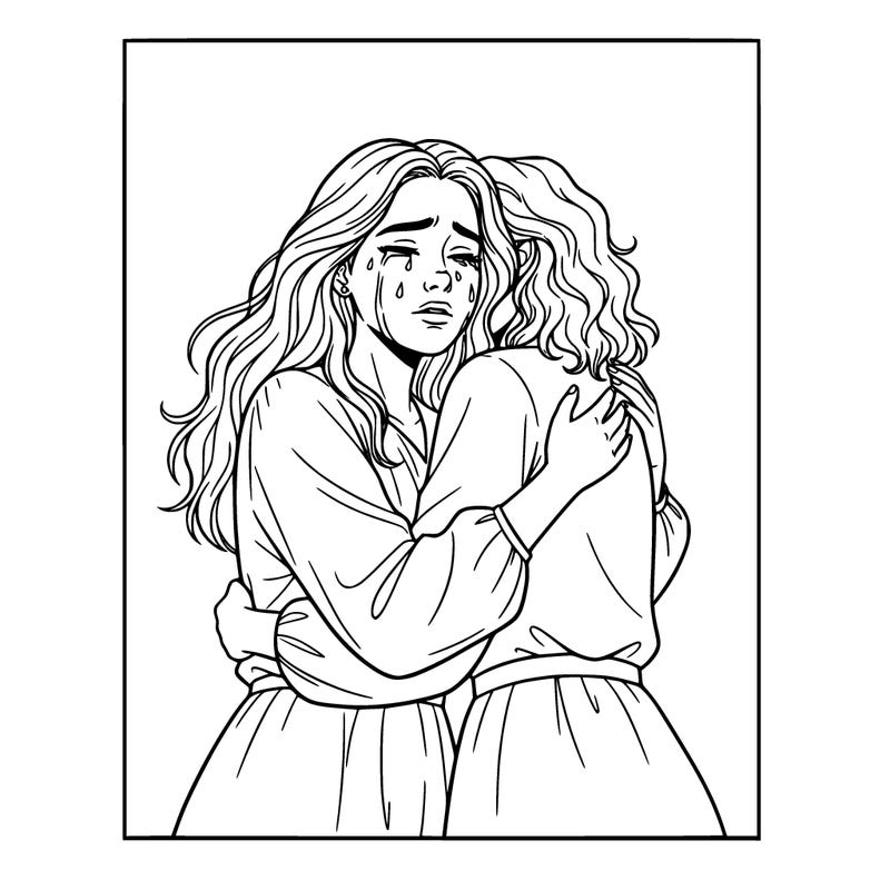 pretty girl
crying with a friend comforting her