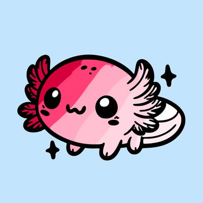 cute easy baby axolotl