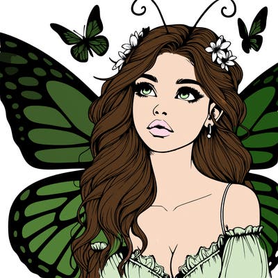 butterfly fairy realistic girl