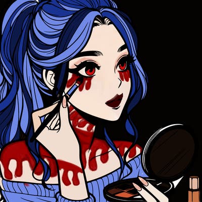 a realistic girl doing her makeup