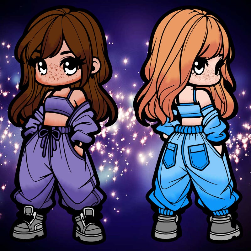 girl in crop top and baggy pants