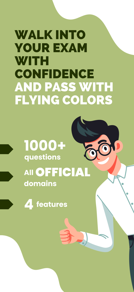 Life & Health Exam Prep 2026 - An illustration of a confident man giving a thumbs up next to text promoting one thousand practice questions for the Life and Health insurance exam