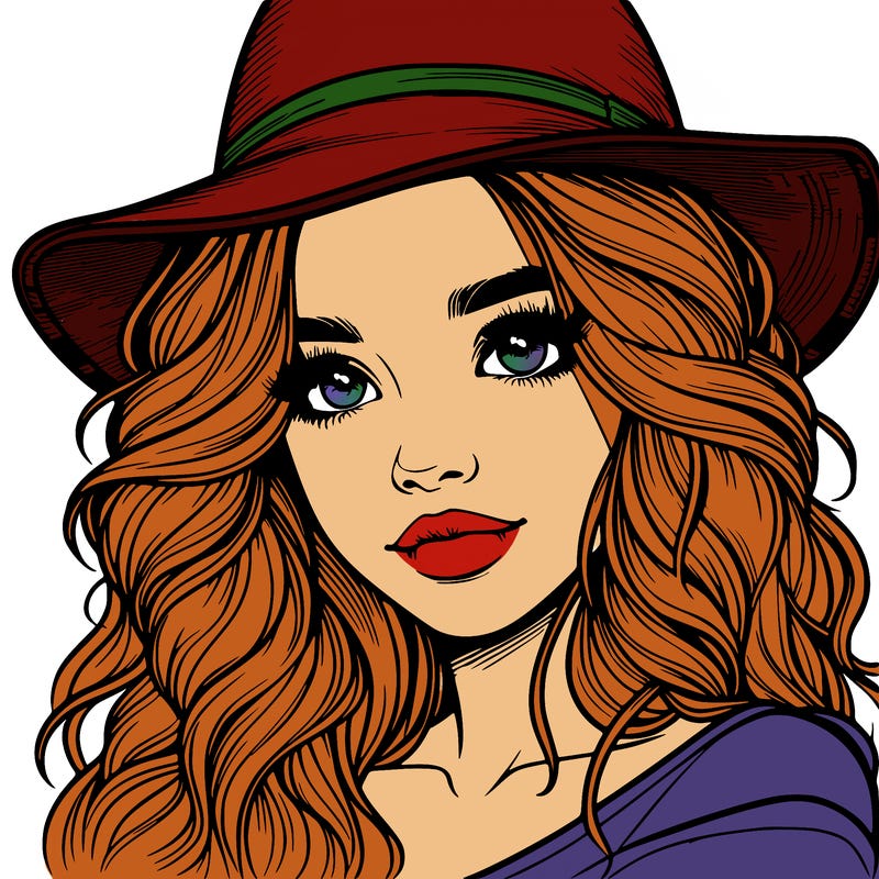 realistic girl with hat