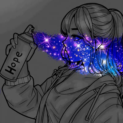 a realistic girl spray, painting