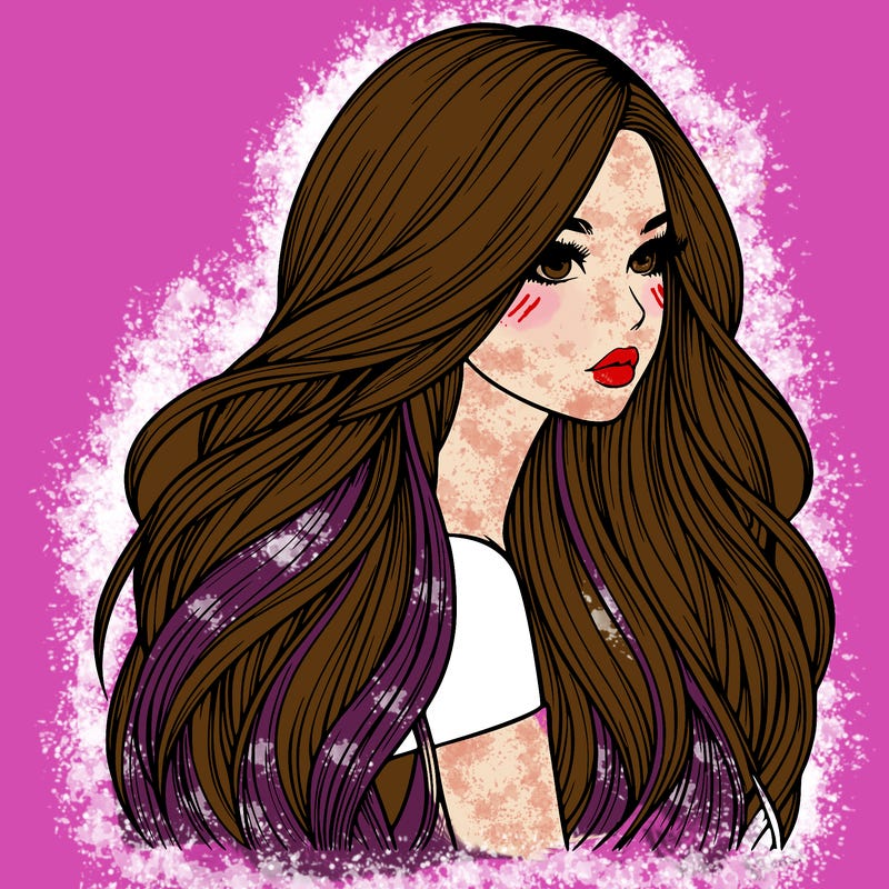 realistic girl with long realistic hair
