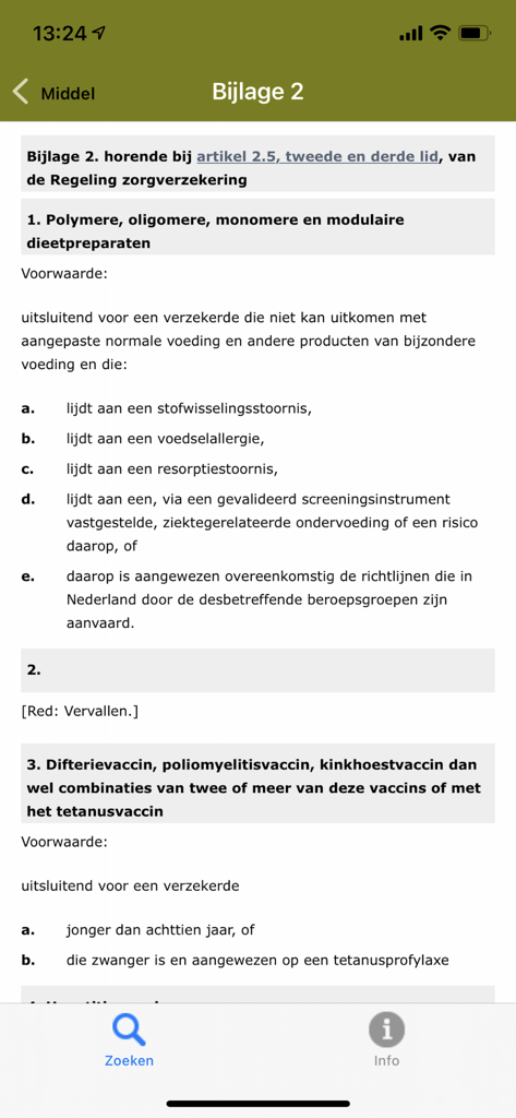 FK - Screen showing medical insurance regulations and vaccine guidelines in the FK app.