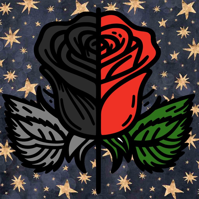 rose split down middle