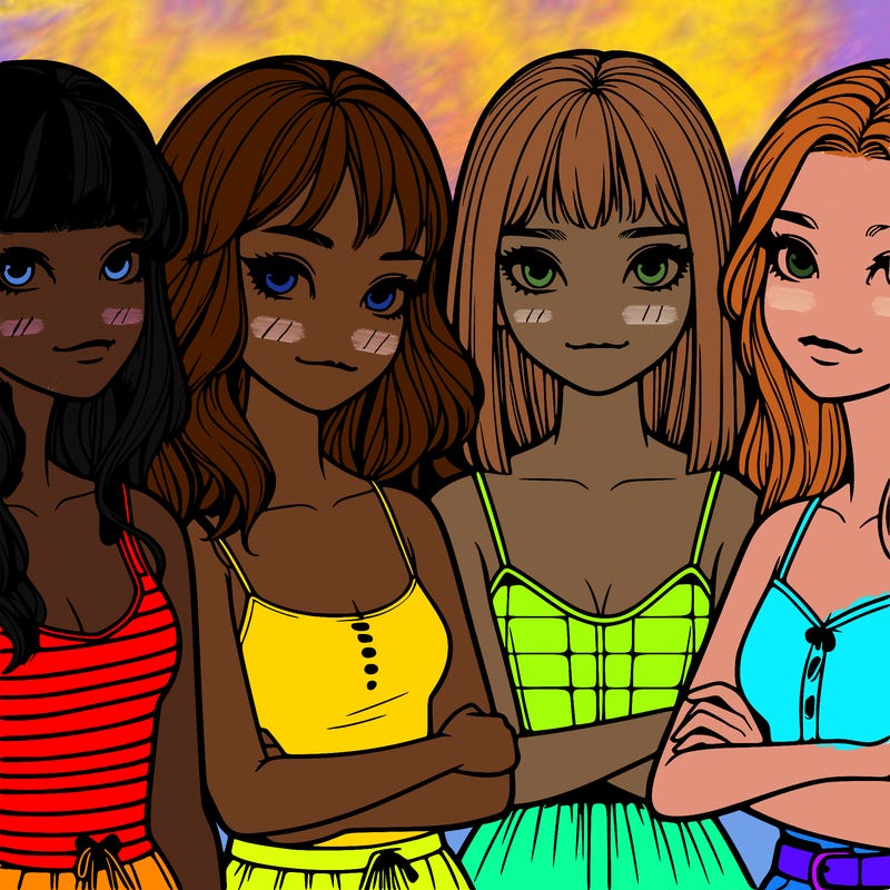 four realistic girls