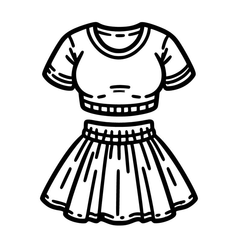 person wearing a skirt and crop top
