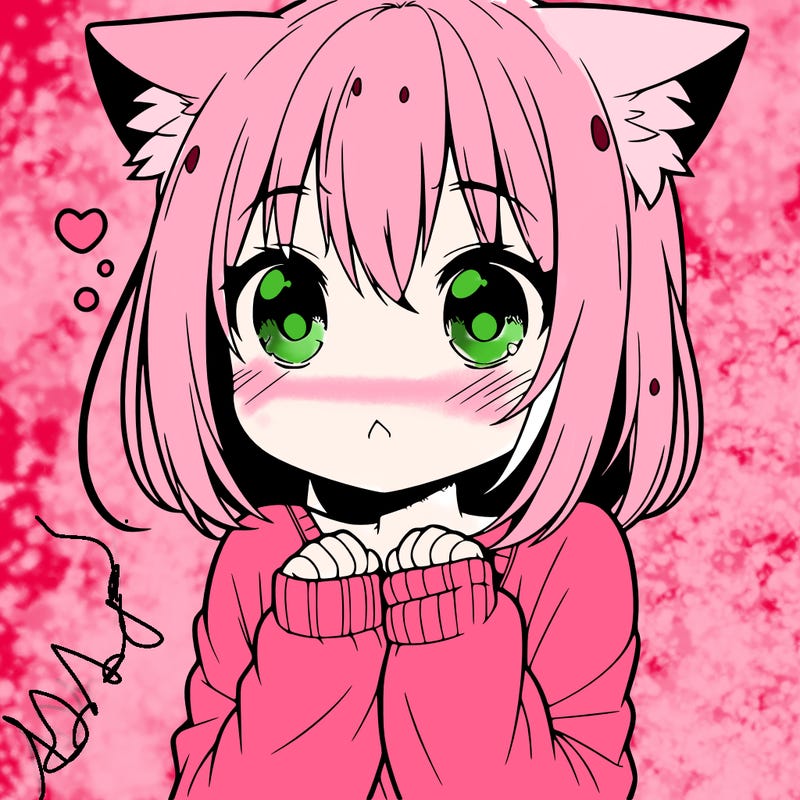 shy anime catgirl