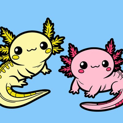 cute axolotls