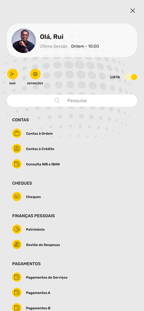 Sol Kumbu - Sol Kumbu mobile banking app dashboard with account, personal finance, and payment menus