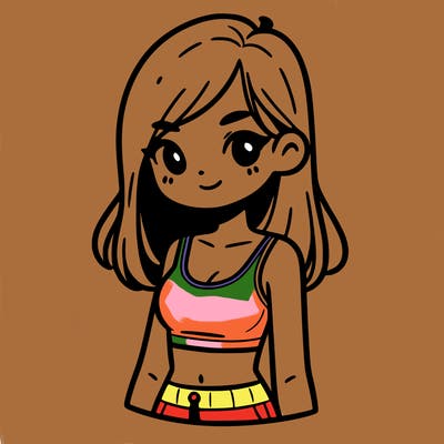 girl with crop top