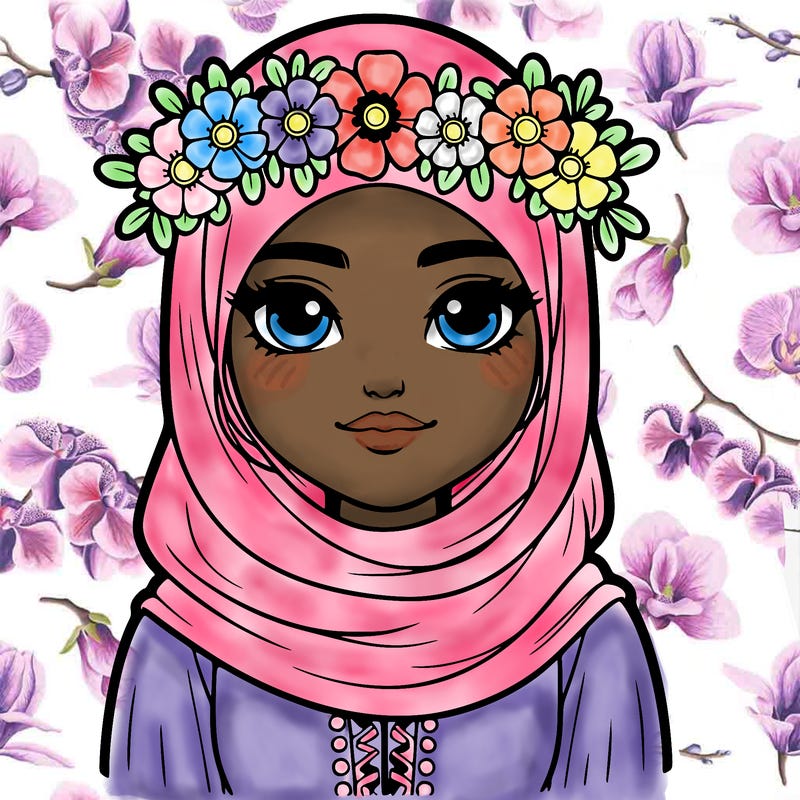 realistic girl with flower crown