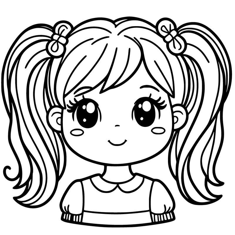 girl with ponytails