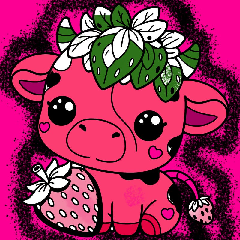 cute strawberry cow