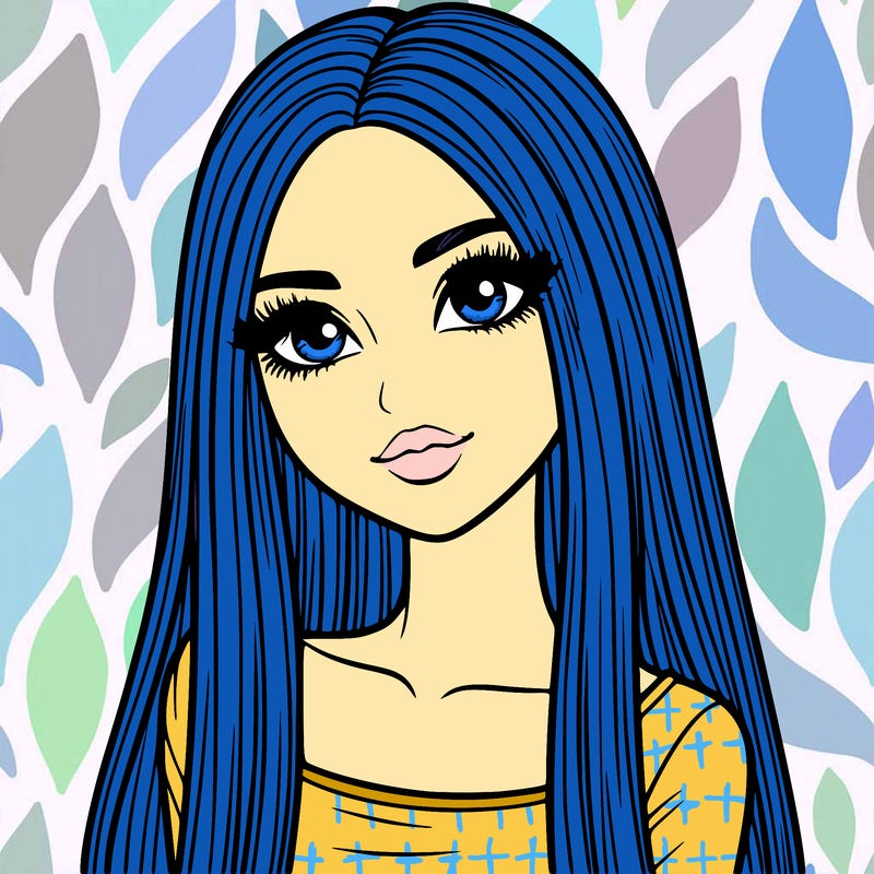 realistic girl with straight and long hair