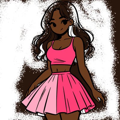 woman in a skirt and crop top