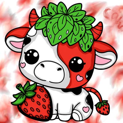 cute strawberry cow