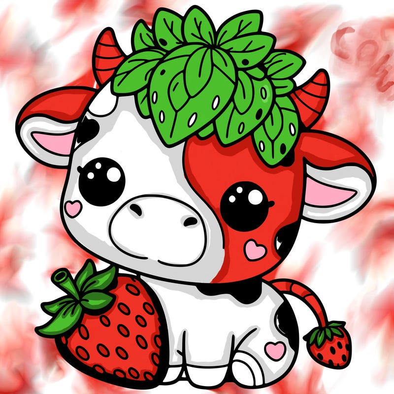 cute strawberry cow