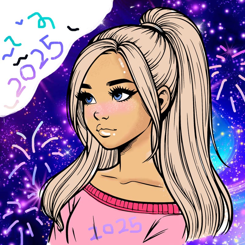 realistic girl with a high ponytail