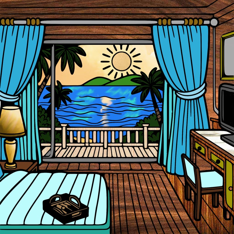 hotel room view of the beach