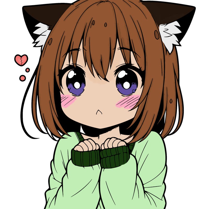 shy anime catgirl