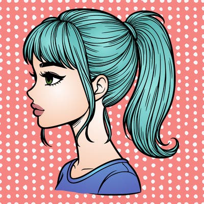realistic woman with a pony tail hair style