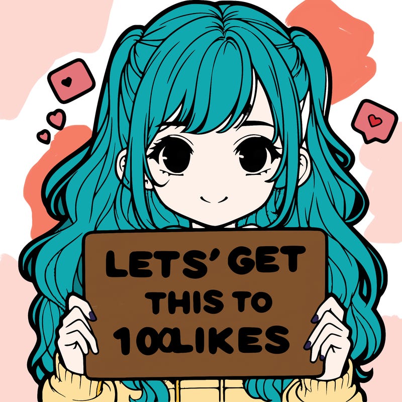 girl holding up sign that says let’s get this to 10 likes realistic