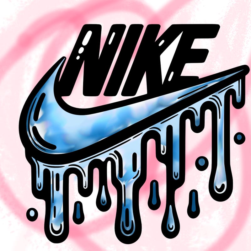 dripping nike logo