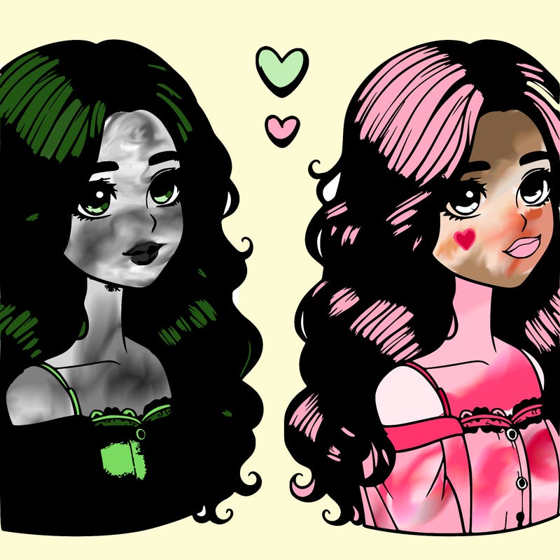 realistic girl with wavy hair