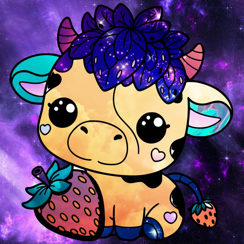 cute strawberry cow