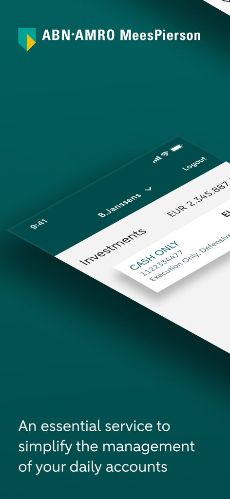ABN AMRO Belgium PB - ABN AMRO MeesPierson Private Banking app investment portfolio view